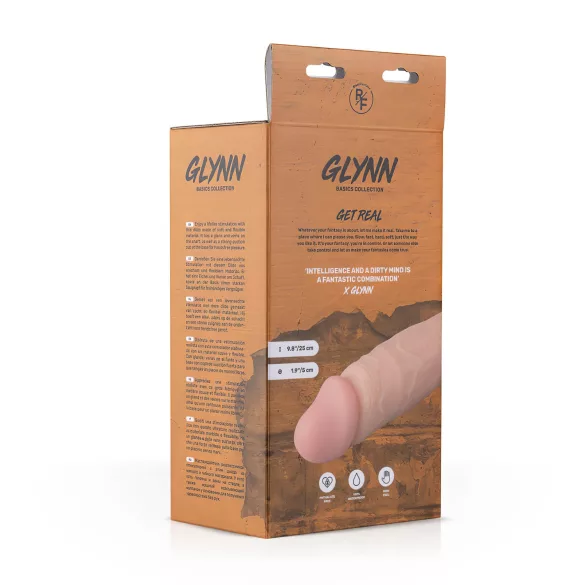 Real Fantasy Glynn - vibrator realist reîncărcabil - 25cm - culoare naturală