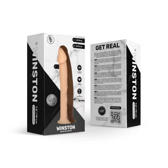Real Fantasy Winston - vibrator cu ventuză - 19 cm - culoare naturală