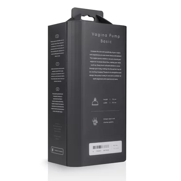 Saiz Basic - pompă pentru vagin - transparent/negru