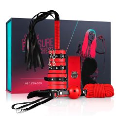 Secret Pleasure Chest - set BDSM avansat - 10 piese (roșu)