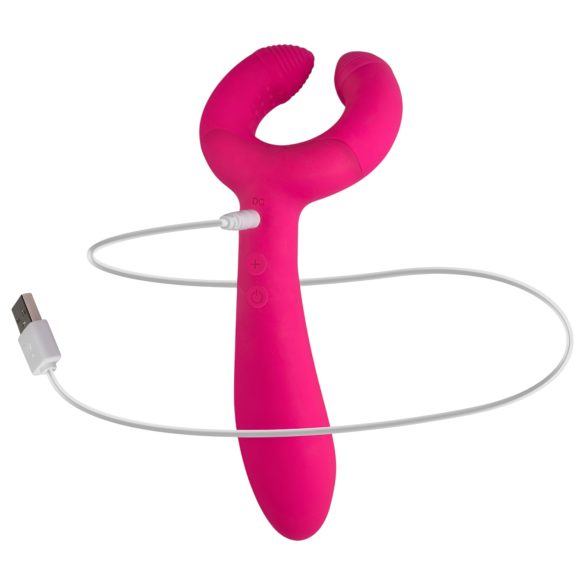 Easytoys Couple - vibrator pentru cuplu, reîncărcabil, waterproof, roz