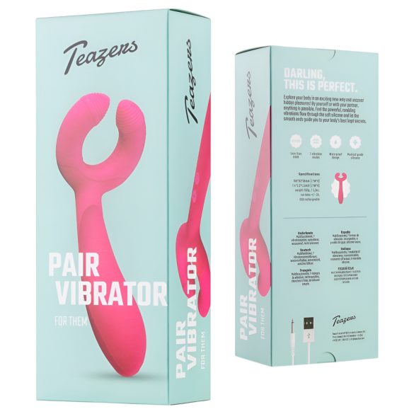 Easytoys Couple - vibrator pentru cuplu, reîncărcabil, waterproof, roz
