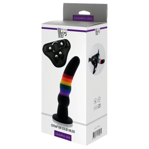 Colorful Love - dildo cu ham (multicolor)