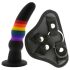 Colorful Love - dildo cu ham (multicolor)