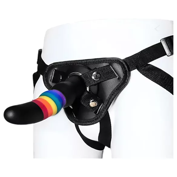 Colorful Love - dildo cu ham - colorat - silicon