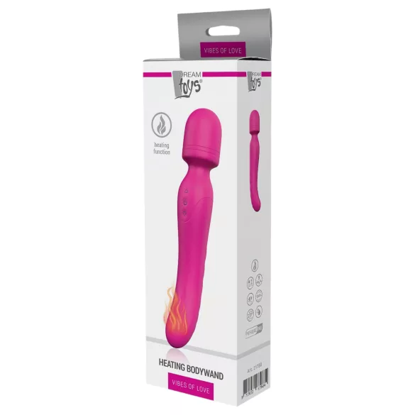Vibes of Love - vibrator tip wand reîncărcabil, încălzire, masaj, roz