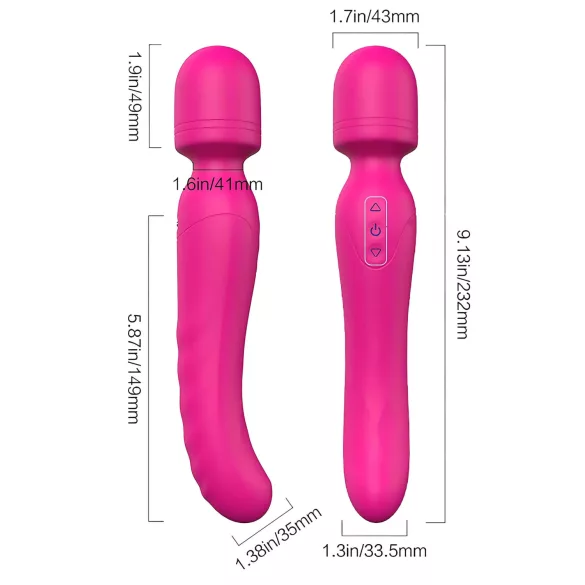 Vibes of Love - vibrator tip wand reîncărcabil, încălzire, masaj, roz