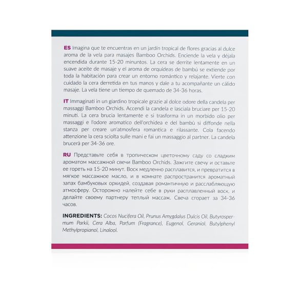 Exotiq Bamboo Orchids - lumânare de masaj - 200g