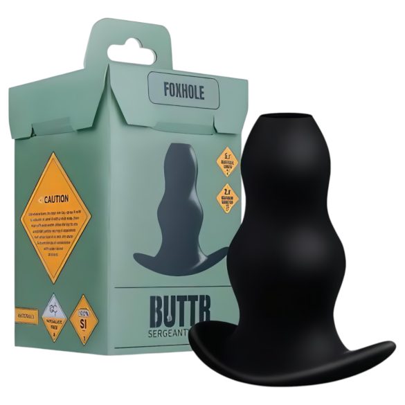 BUTTR Foxhole - Dildo anal extins gol (negru)
