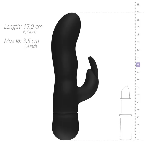 Easytoys Mad Rabbit - vibrator pentru punctul G cu stimulare clitoris - negru