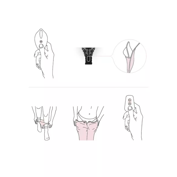 Pantyrebel - chiloți tanga vibratori cu radio și acumulator - negru (S-L)