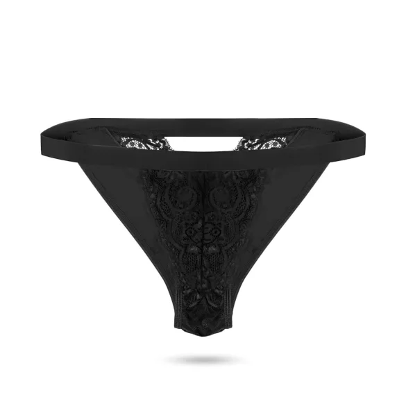 Pantyrebel - chiloți tanga vibratori cu radio și acumulator - negru (S-L)