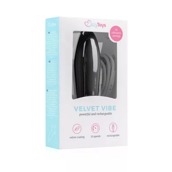 Easytoys - Vibrator tip ruj reîncărcabil - catifea neagră