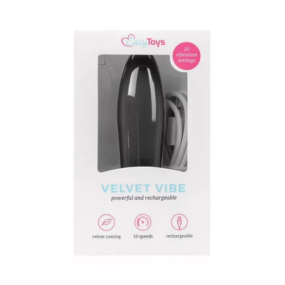 Easytoys - Vibrator tip ruj reîncărcabil - catifea neagră