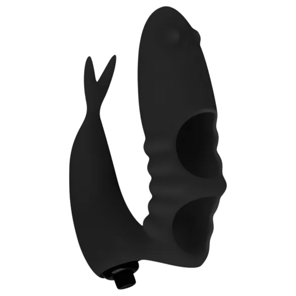 Easytoys - Vibrator deget 2 în 1 - silicon negru