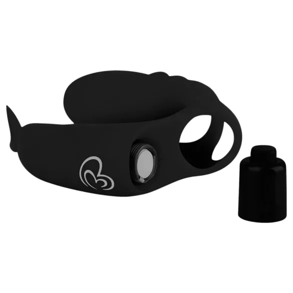 Easytoys - Vibrator deget 2 în 1 - silicon negru