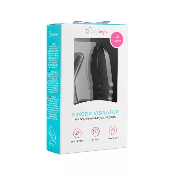 Easytoys - Vibrator deget 2 în 1 - silicon negru