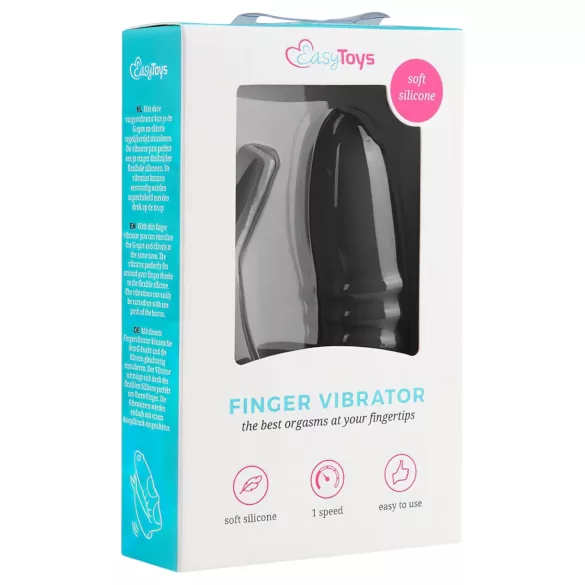 Easytoys - Vibrator deget 2 în 1 - silicon negru