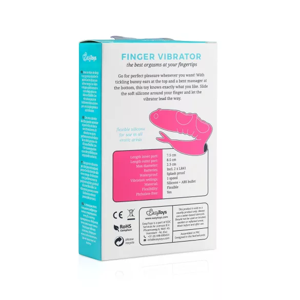 Easytoys - Vibrator deget 2 în 1 - silicon negru