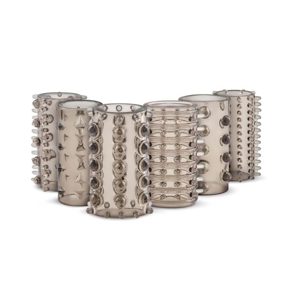 Easytoys - set de manșoane pentru penis - silicon gri (6 bucăți)