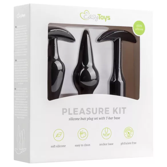 EasyToys Pleasure kit - set variat de dopuri anale (negru)