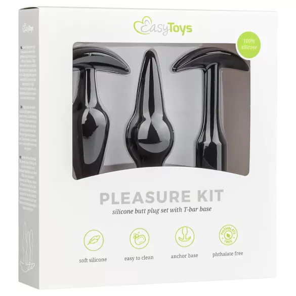 EasyToys Pleasure kit - set variat de dopuri anale (negru)