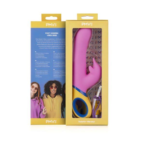 PMV20 - vibrator cu braț pentru clitoris și funcție rotativă - silicon roz