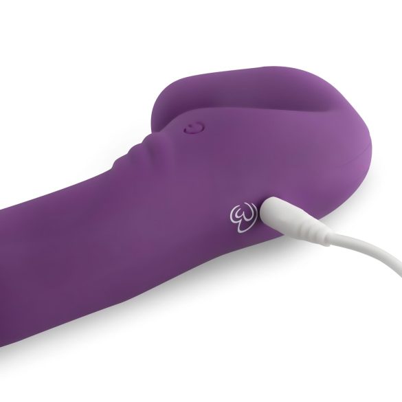 Easytoys - vibrator cu curea, reîncărcabil, fără bretele - mov