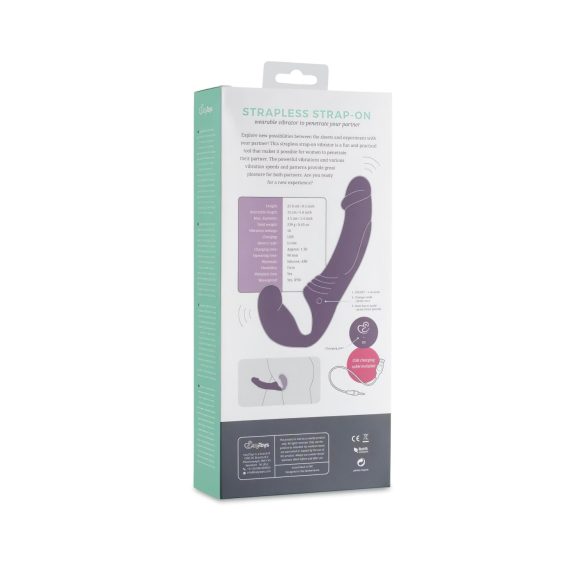 Easytoys - vibrator cu curea, reîncărcabil, fără bretele - mov