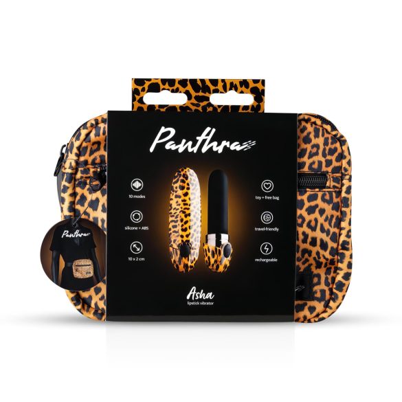 Panthra Asha - vibrator ruju reîncărcabil (leopard-negru)