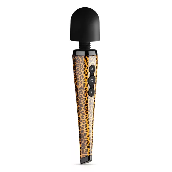 Panthra Shaka Wand - vibrator masaj reîncărcabil - design leopard negru