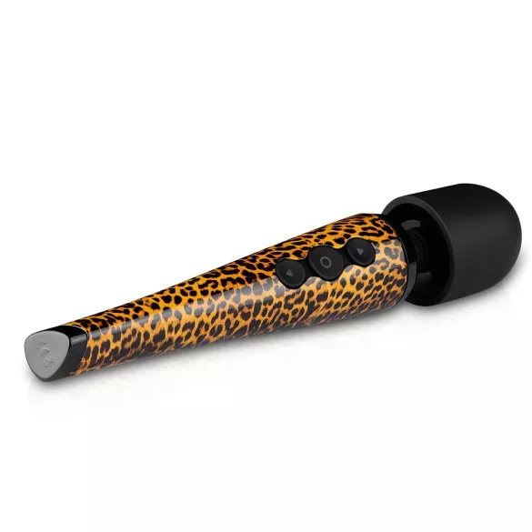 Panthra Shaka Wand - vibrator masaj reîncărcabil - design leopard negru