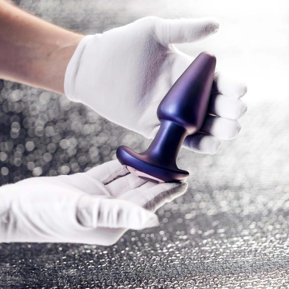 Hueman Meteoroid - vibrator anal rotativ cu bile, telecomandă - mov