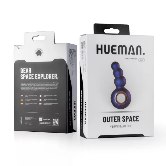 Hueman Outer Space - vibrator anal cu bile, reîncărcabil - mov