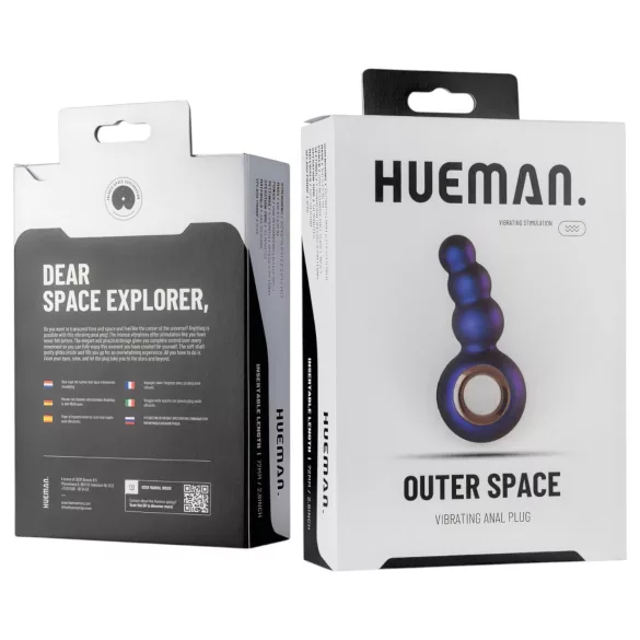 Hueman Outer Space - vibrator anal cu bile, reîncărcabil - mov