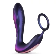  Hueman Black Hole - vibrator anal cu telecomandă și inel pentru penis - mov