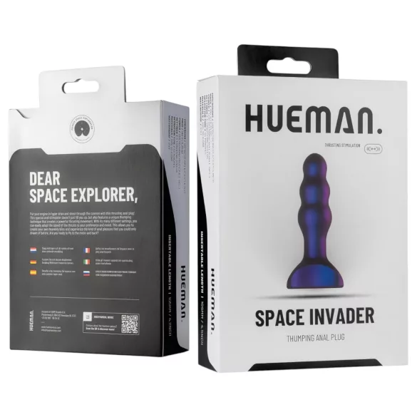 Hueman Space Inveder - vibrator anal cu acumulator (mov)