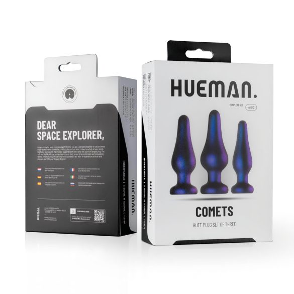 Hueman Comets - set dopuri anale din silicon - 3 piese - mov
