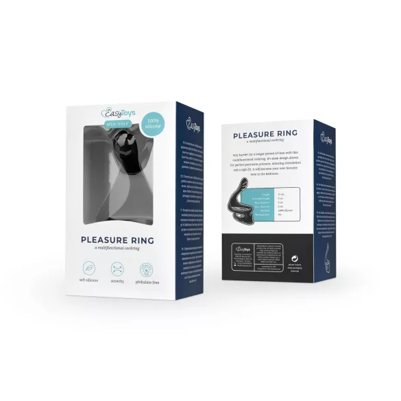 Easytoys - inel pentru penis și testicule - flexibil - negru