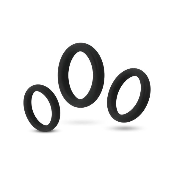 Easytoys - Set inele pentru penis - 3 bucăți - silicon negru