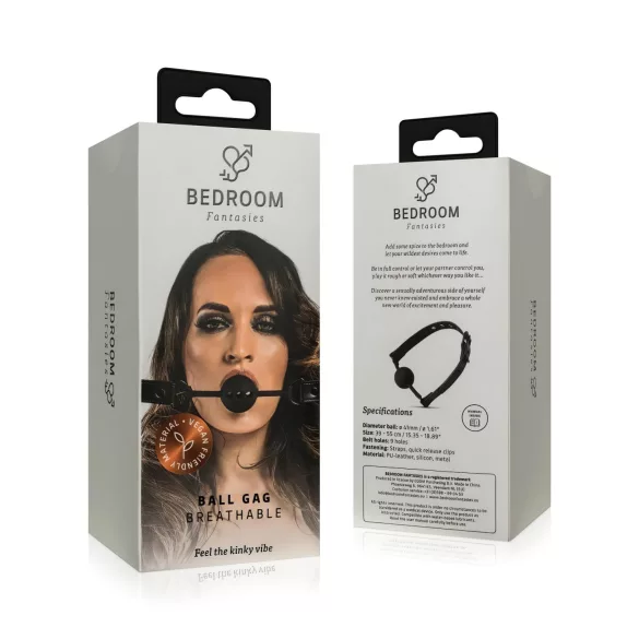Bedroom Fantasies - mușcătură pentru gură cu orificii de respirație - negru