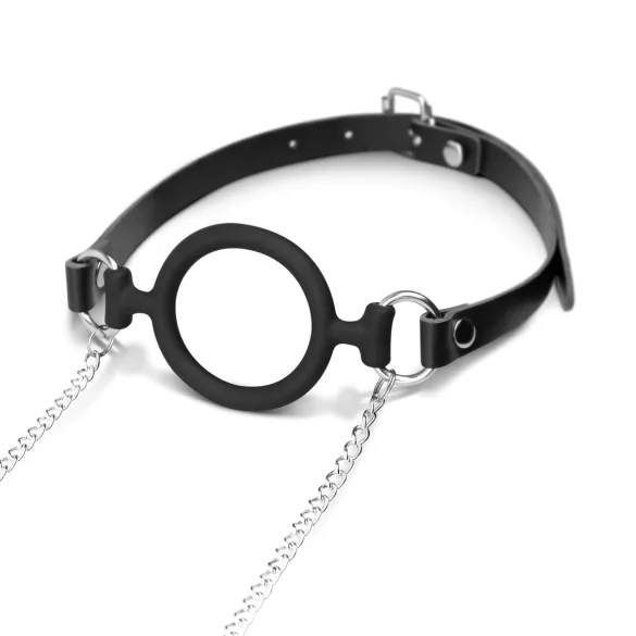 Bedroom Fantasies - set gag bucal și cleme sfârcuri - argintiu-negru