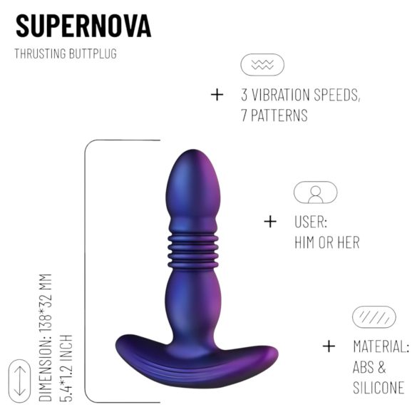 Hueman Supernova - vibrator anal cu propulsie - silicon mov