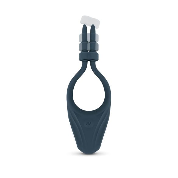 Boners - inel pentru penis cu vibrații reglabil - silicon albastru