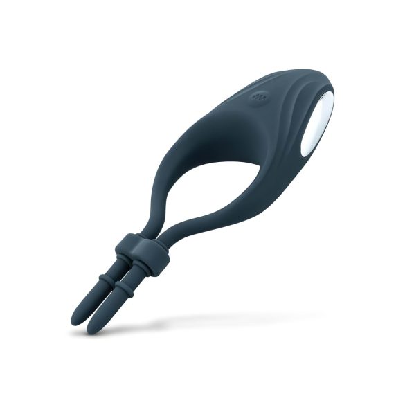 Boners - inel pentru penis cu vibrații reglabil - silicon albastru