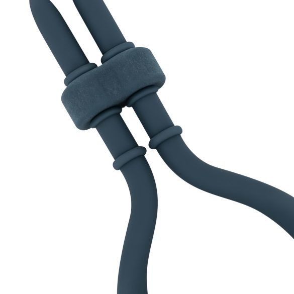 Boners - inel pentru penis cu vibrații reglabil - silicon albastru