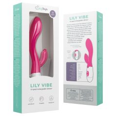   Easytoys - Vibrator rabbit cu braț pentru clitoris, reîncărcabil - roz