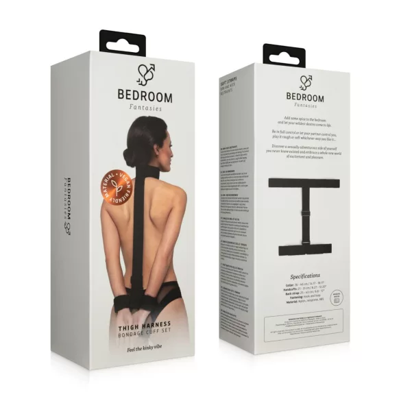 Bedroom Fantasies - set guler și cătușe plușate - negru