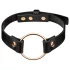 Rosy Gold - choker sexy - piele ecologică neagră-auriu roz