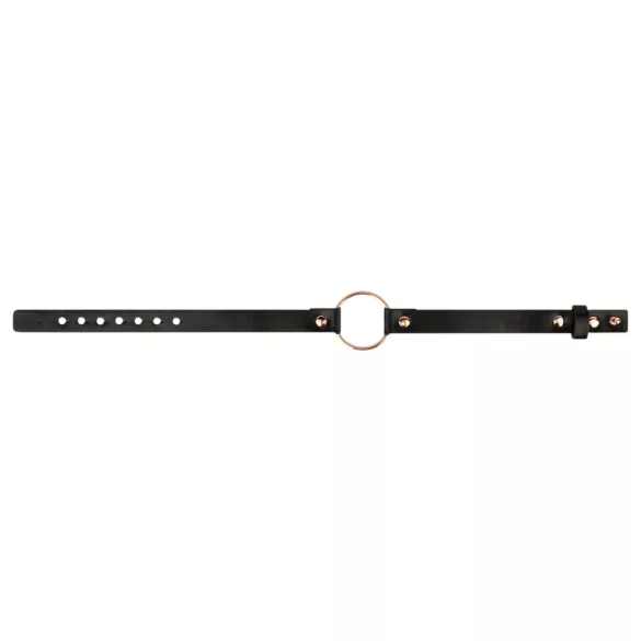Rosy Gold - choker sexy - piele ecologică neagră-auriu roz